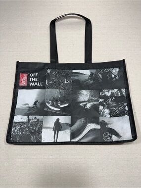 Vans Black Graphic 'Off The Wall' Photo Collage Tote